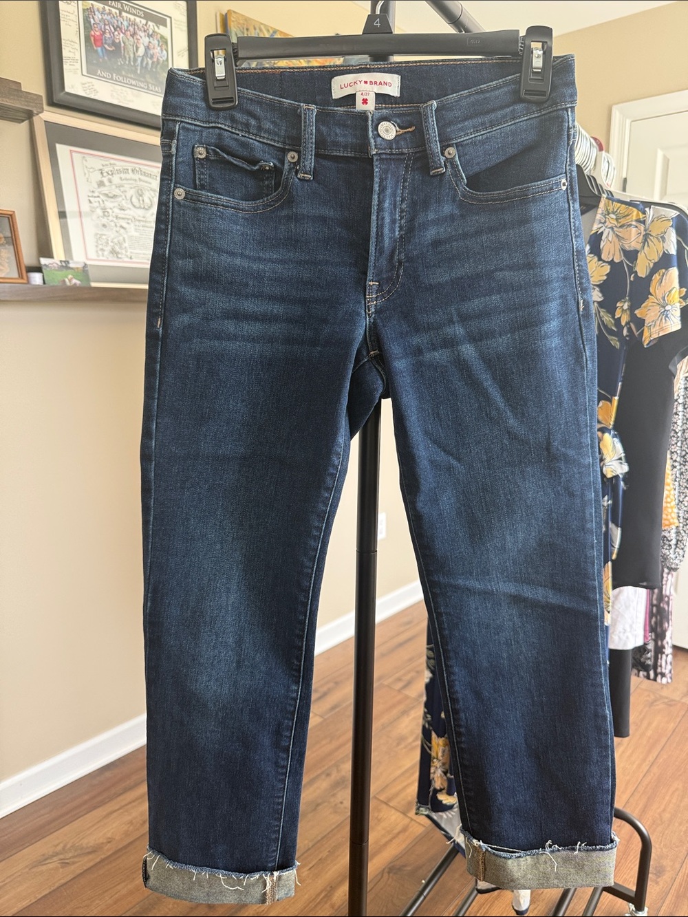 Lucky Brand Sweet Mid Rise Crop Dark Wash Jeans
